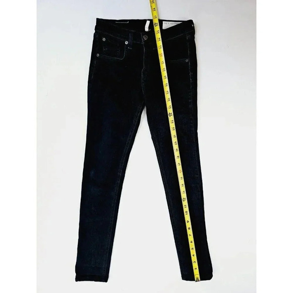 Rag & Bone Size 24X28 Women Black High Rise Skinny Embroidered Pocket Logo Jeans - Picture 13 of 16